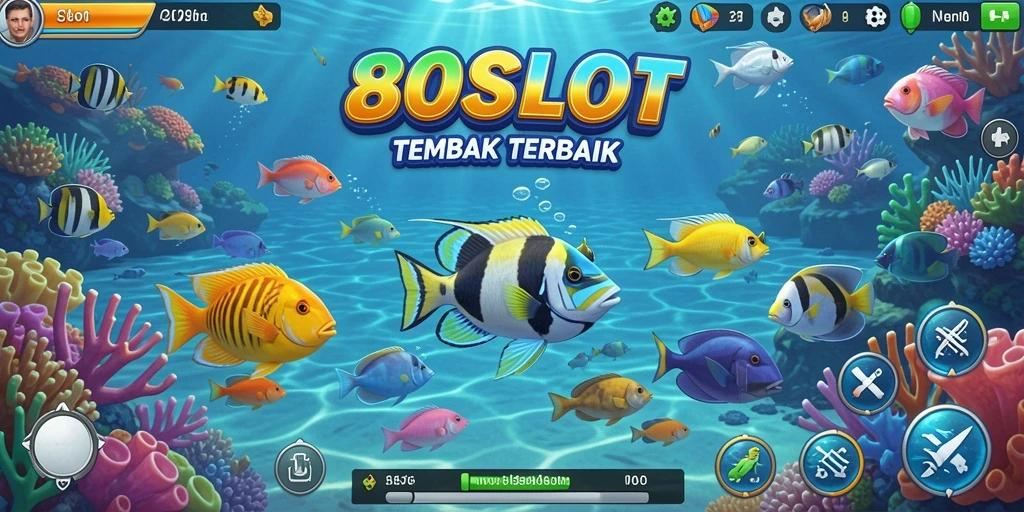 Tampilan gameplay yang seru di <strong>180SLOT</strong> saat menembak ikan.