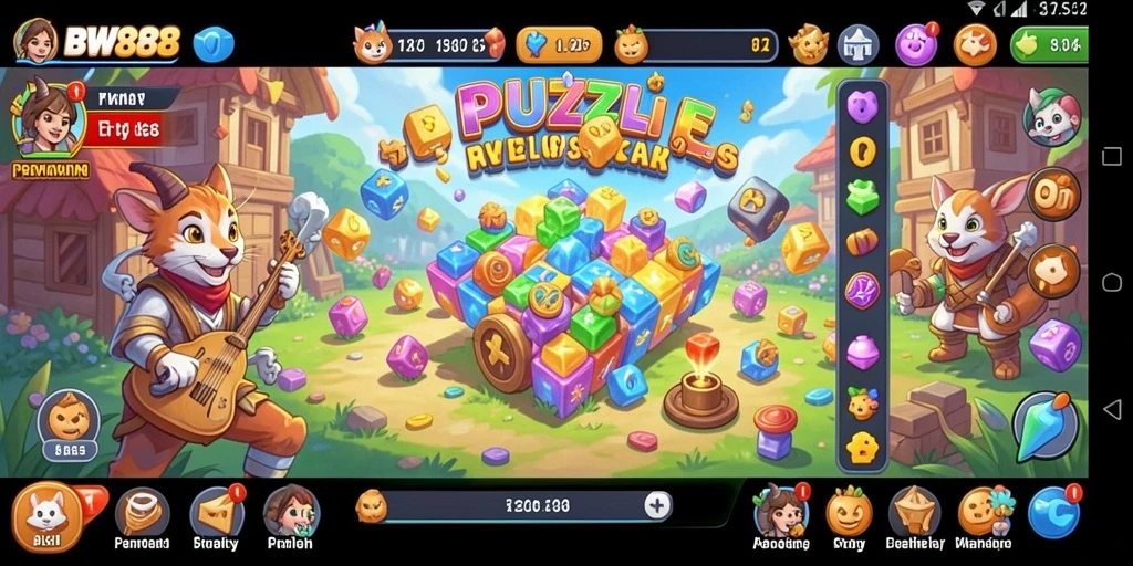Tampilan gameplay BW888 yang menarik dan penuh warna.