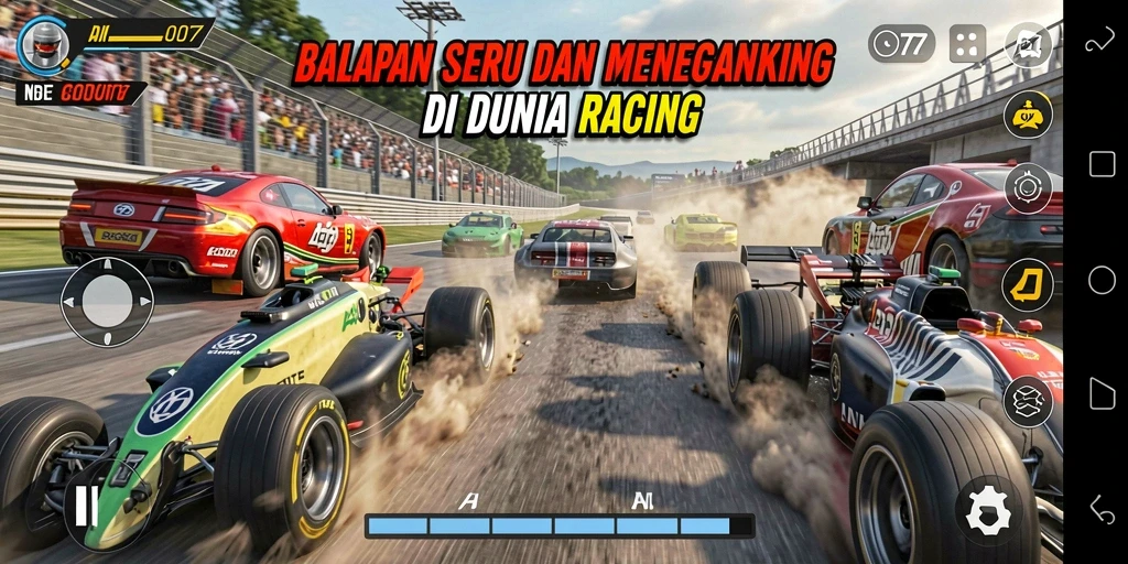Tangkapan layar dari gameplay balapan seru C0077.