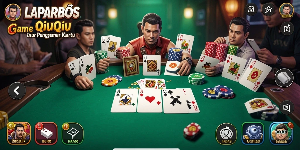 Screenshot utama menunjukkan gameplay QiuQiu yang menarik.