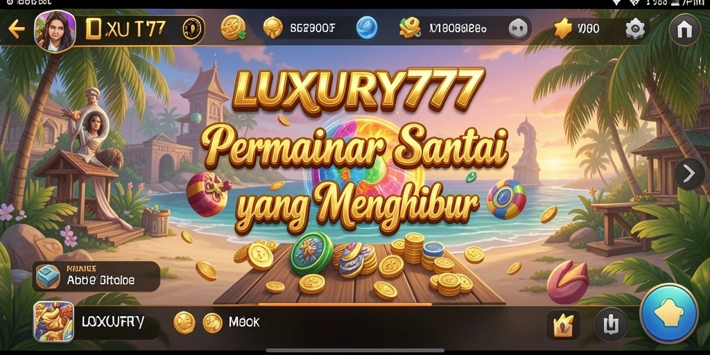 Tampilan utama gameplay LUXURY777 yang menarik dan penuh warna.
