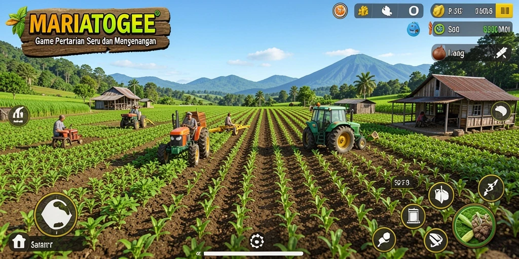 Tampilan menawan dari gameplay pertanian di MARIATOGEL.