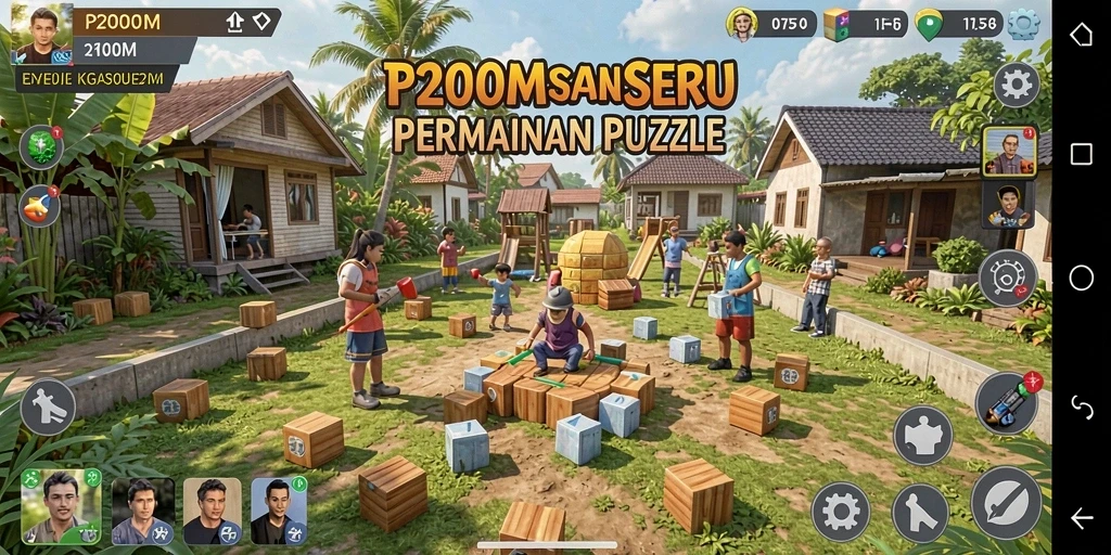 Screenshot gameplay P200M menunjukkan teka-teki yang seru dan menantang.