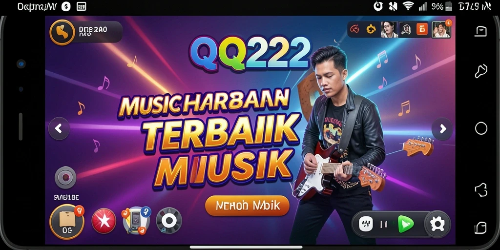 Tampilan menarik dari screenshot gameplay QQ222 yang penuh dengan musik.