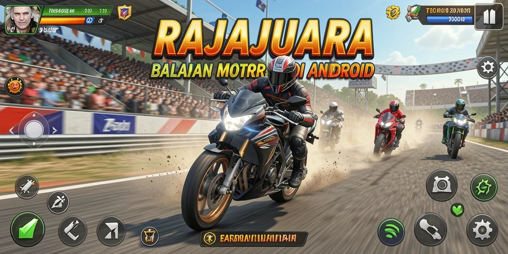 Gameplay balapan motor yang seru dan mendebarkan.