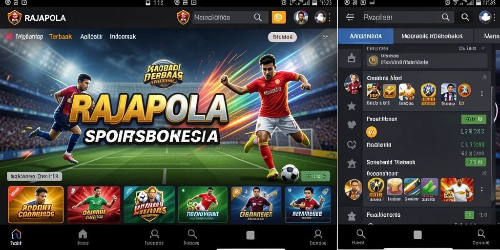 Screenshot utama RAJAPOLA menampilkan antarmuka taruhan olahraga yang menarik.