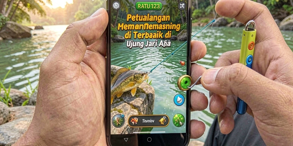 Screenshot gameplay RATU123 yang menampilkan suasana memancing yang mendebarkan.