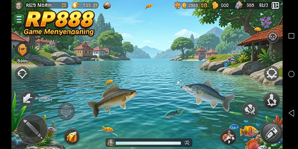 Tampilan gameplay <strong>RP888</strong> yang menampilkan pengalaman memancing yang mendebarkan.