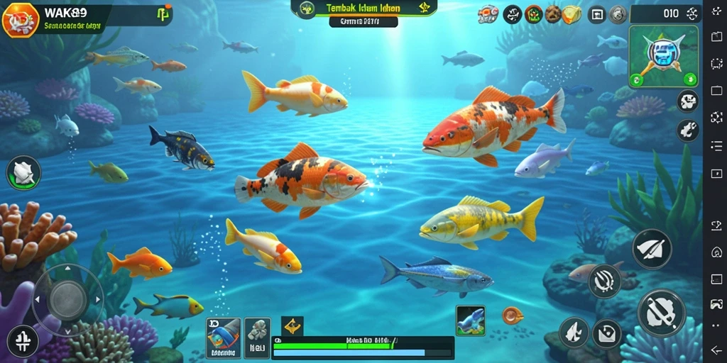 Screenshot gameplay WAK89 menampilkan serunya menembak ikan.