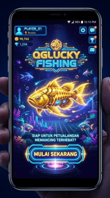 Tampilan antarmuka qglucky yang sederhana dan menarik.